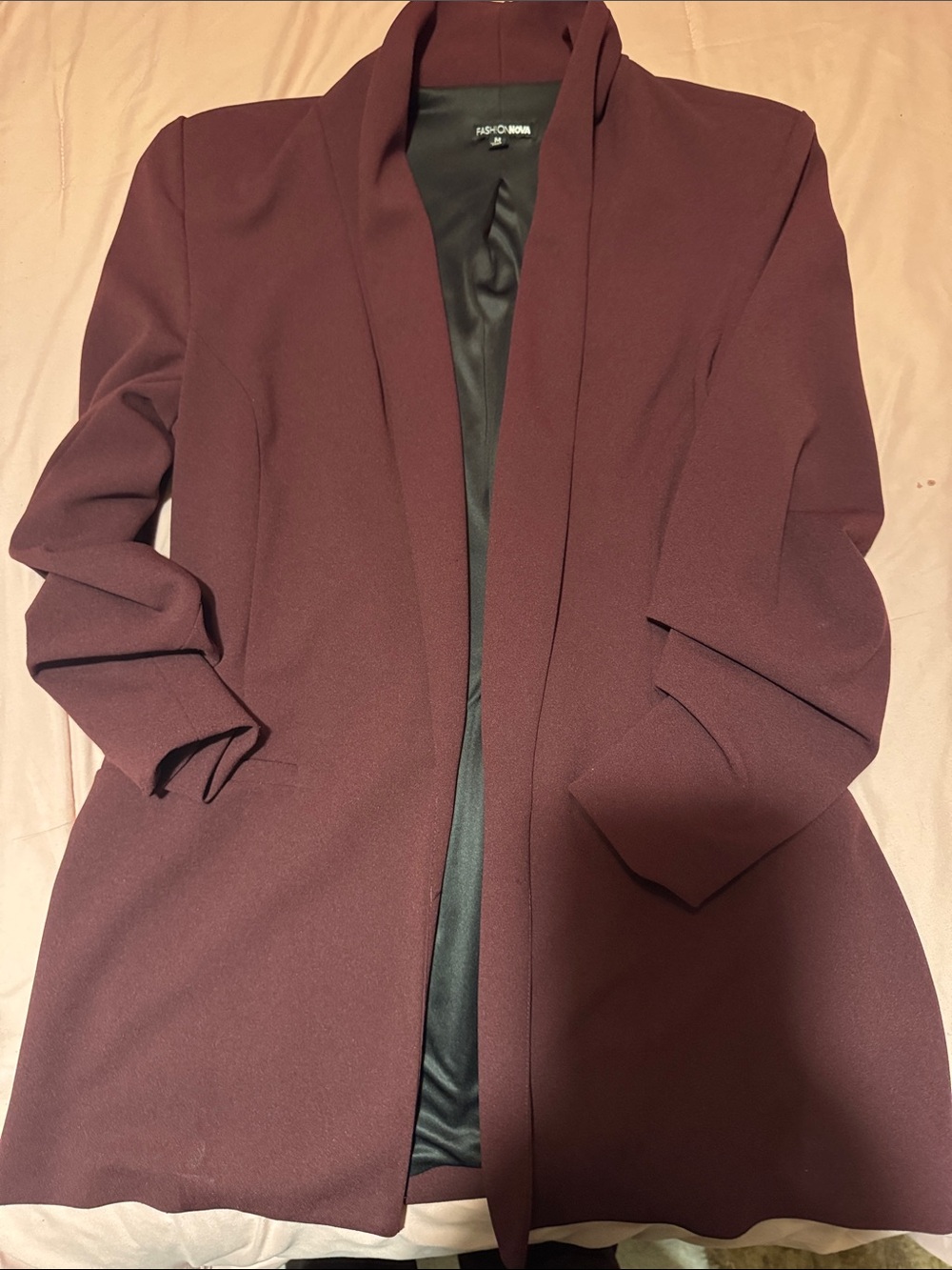 Fashion Nova Women's Wine Open-Front Blazer